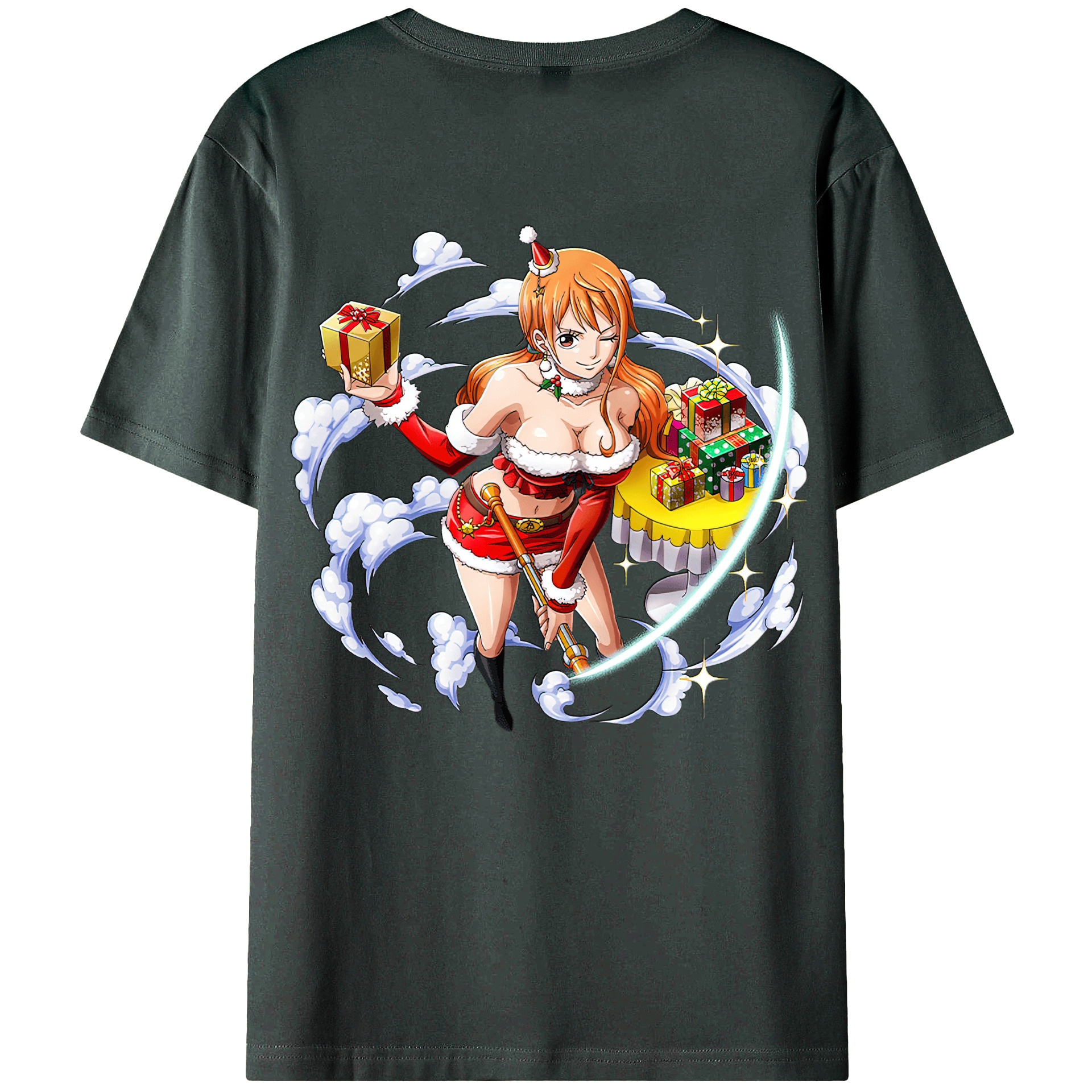 （画像用） ワンピース ナミ ONE PIECE Nami 綿100％ メンズ半袖Tシャツ（バックプリント） 通気性